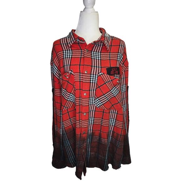 Diesel Get lost Goth Patch work Oversized flannel XXL - Picture 1 of 5